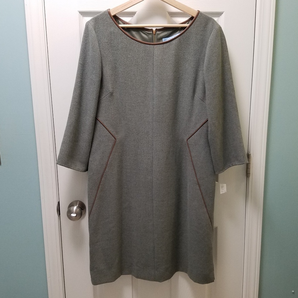 NEW ANTONIO MELANI 3/4 Sleeve Tweed Sheath Dress
